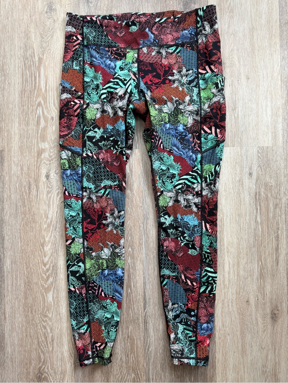 lululemon athletica Multicolor Floral Patchwork Leggings
